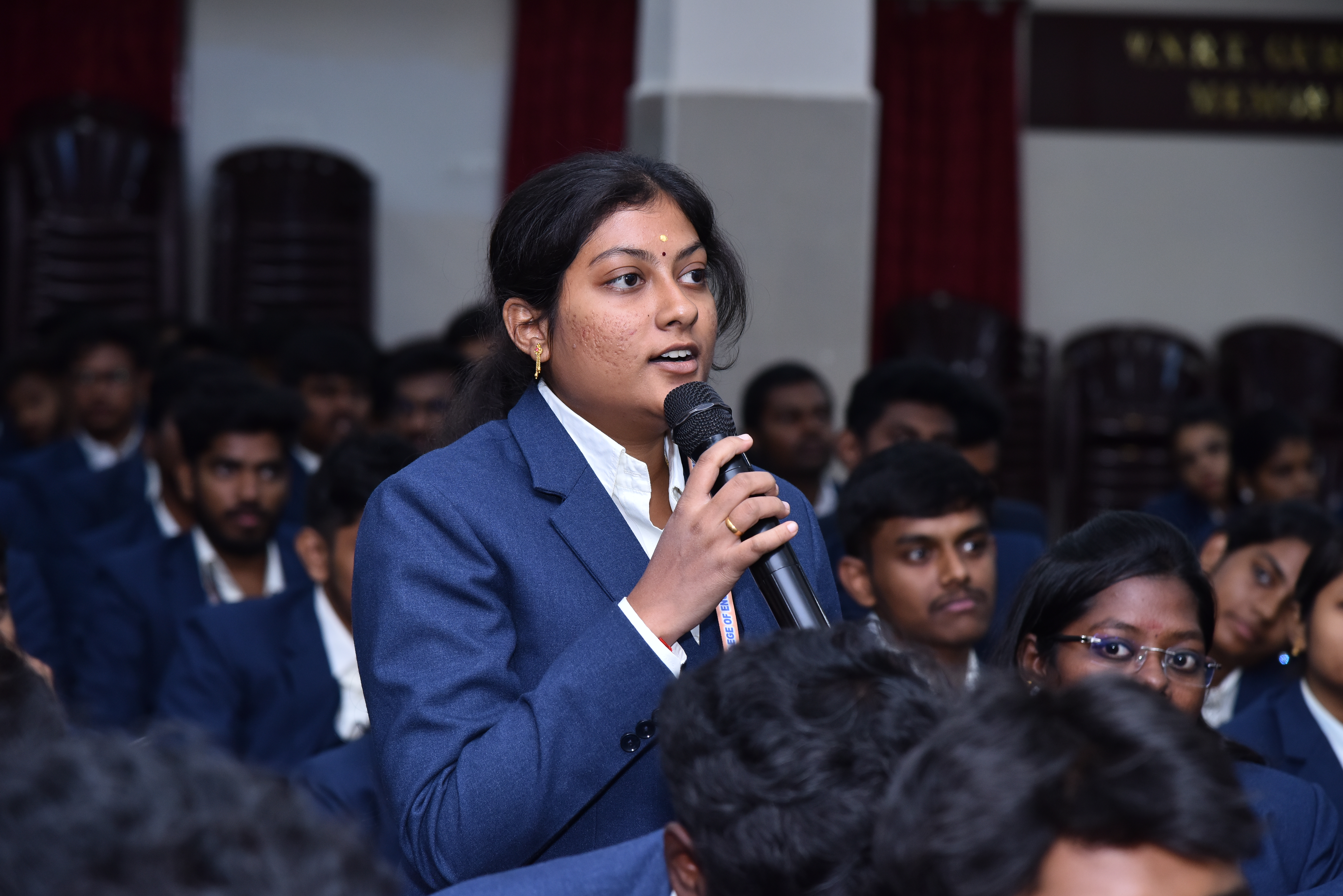 Student participating in Toastmasters