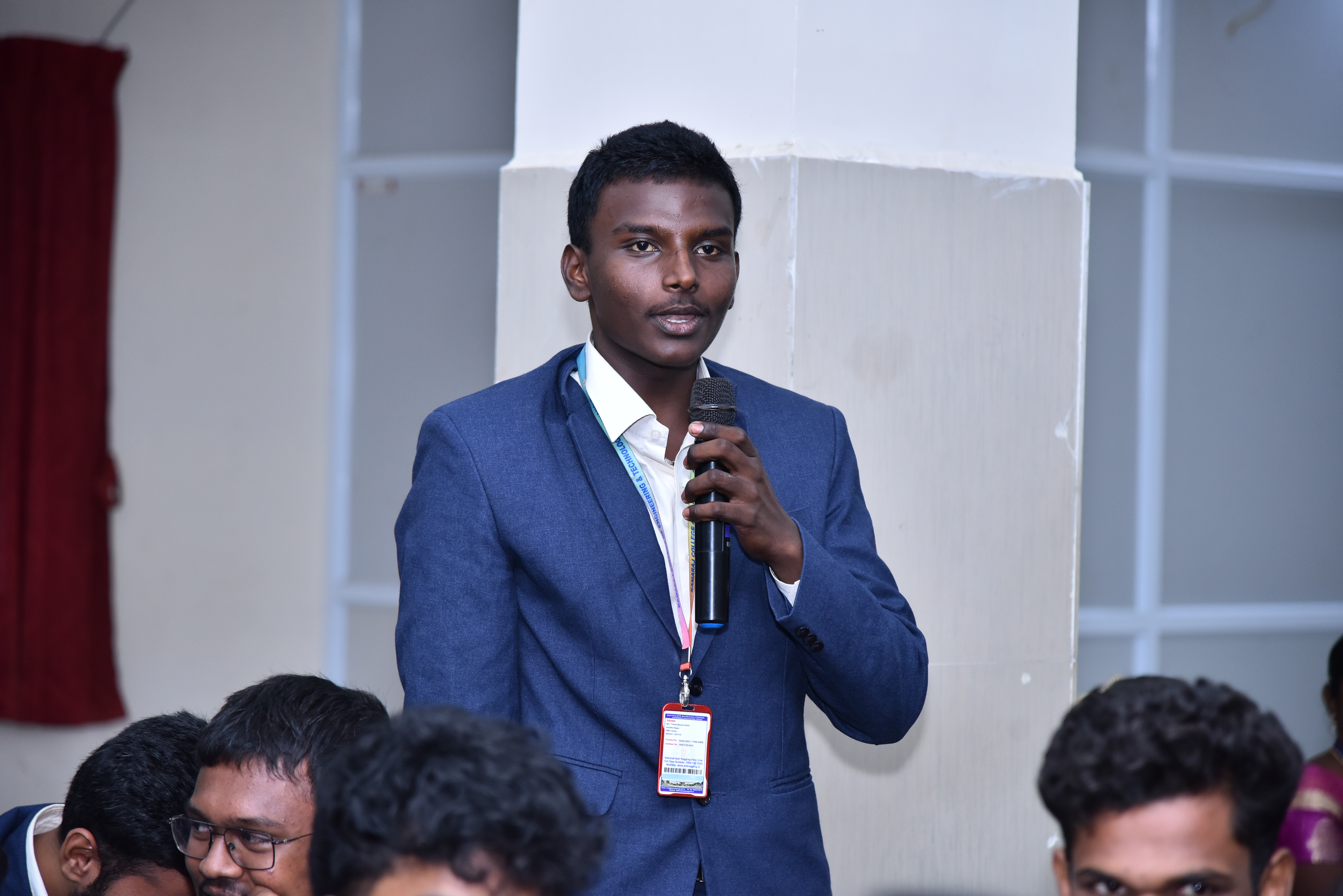Student speaking to the audience
