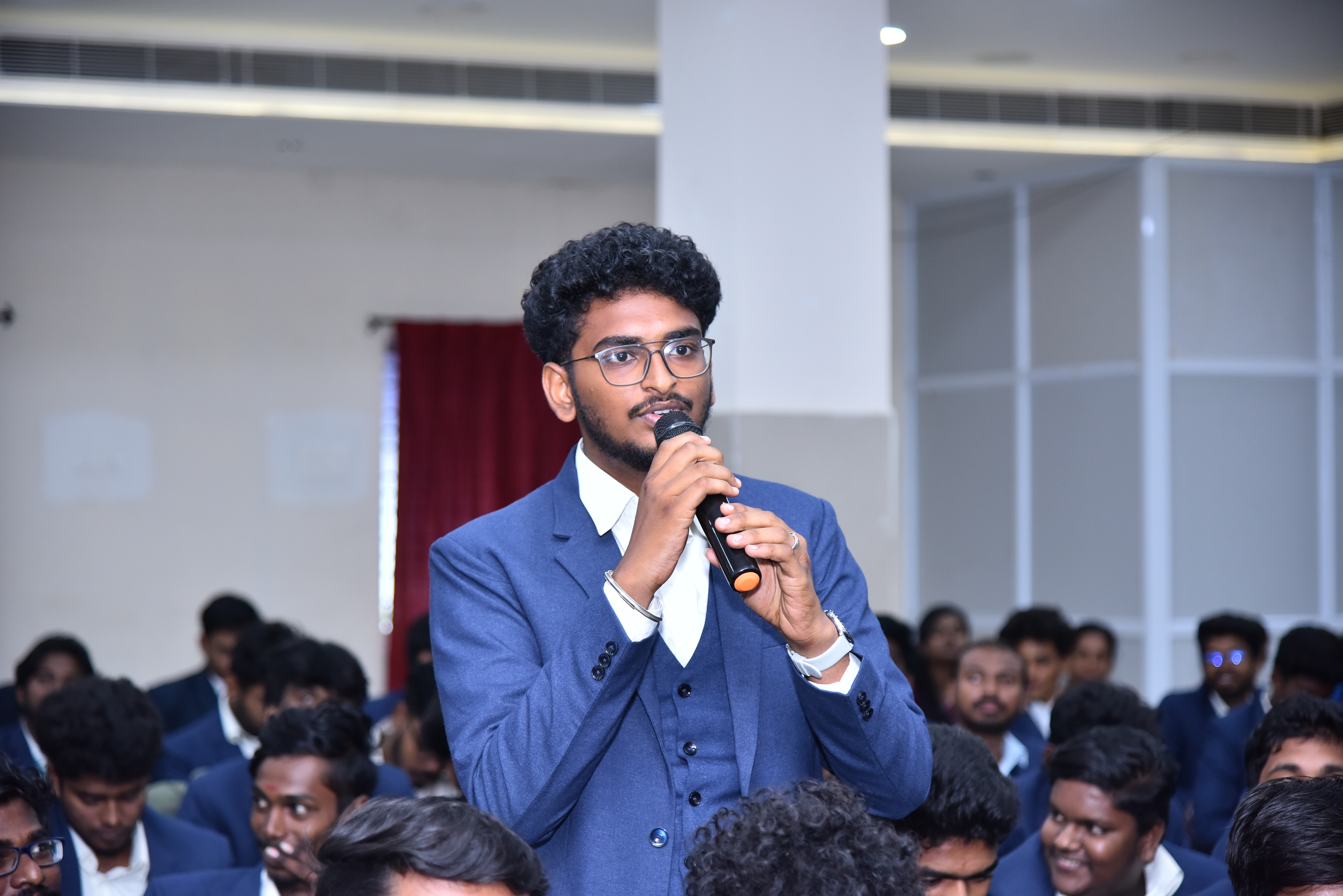 Student speaking during Toastmasters Speech Session